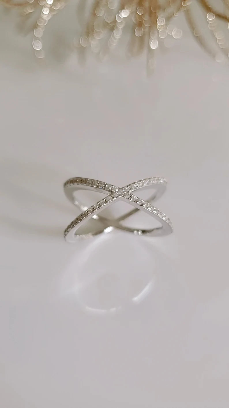 Sterling Silver Statement X Ring - view 7