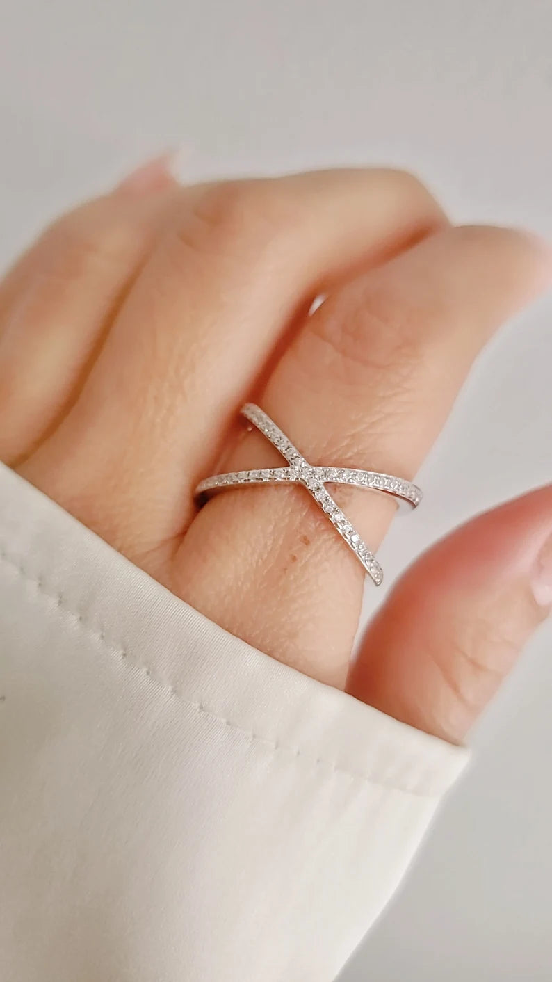 Sterling Silver Statement X Ring - view 8