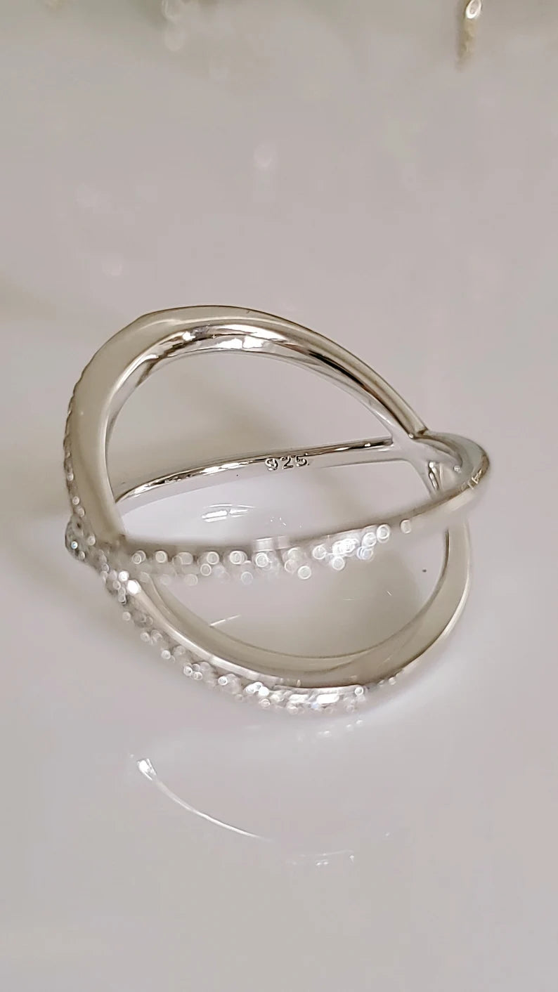 Sterling Silver Statement X Ring - view 9