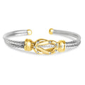 Reef Knot Gold Plated Cable Bangle Bracelet