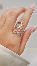 Sterling Silver 925 Swirl Shield Ring - view 6
