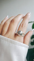 Sterling Silver Half Globe Light Geometric Ring - view 5