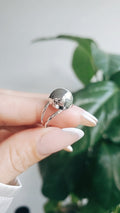 Sterling Silver Half Globe Light Geometric Ring - view 7