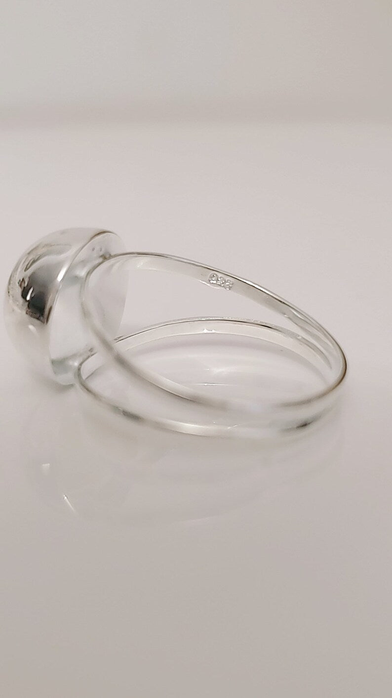 Sterling Silver Half Globe Light Geometric Ring - view 6
