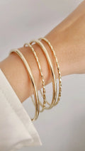 Gold Filled Bangles – Sparkling Thin Stacking Bangles for Women set of 7 - view 3