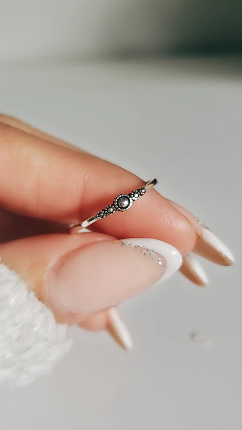 Sterling Silver 925 Dainty Bali Ring - view 6
