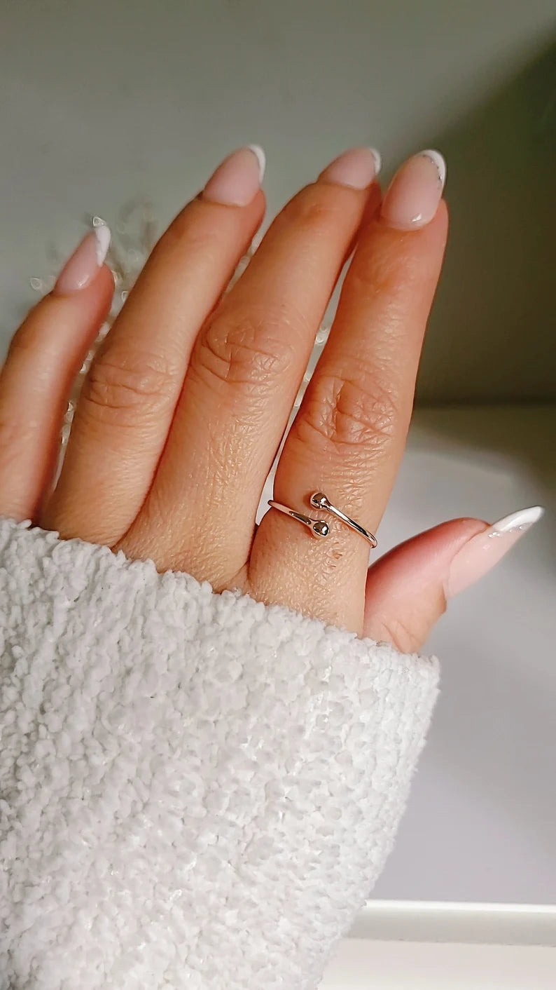 Sterling Silver Dainty Wraparound Ring - view 5