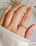Sterling Silver 925 Dainty Chevron Ring - view 2