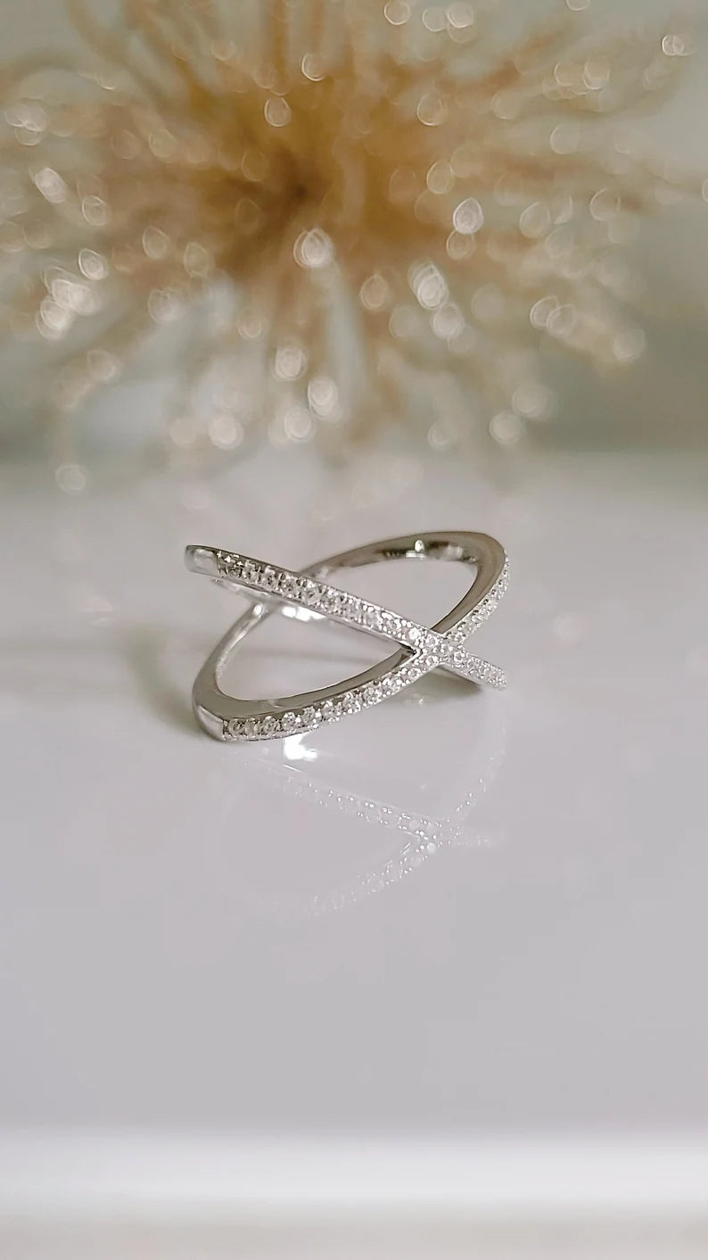 Sterling Silver Statement X Ring - view 6