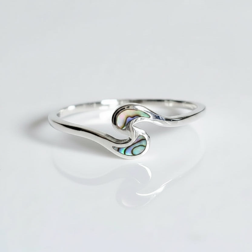 Sterling Silver Dainty Abalone Sterling Silver Ring