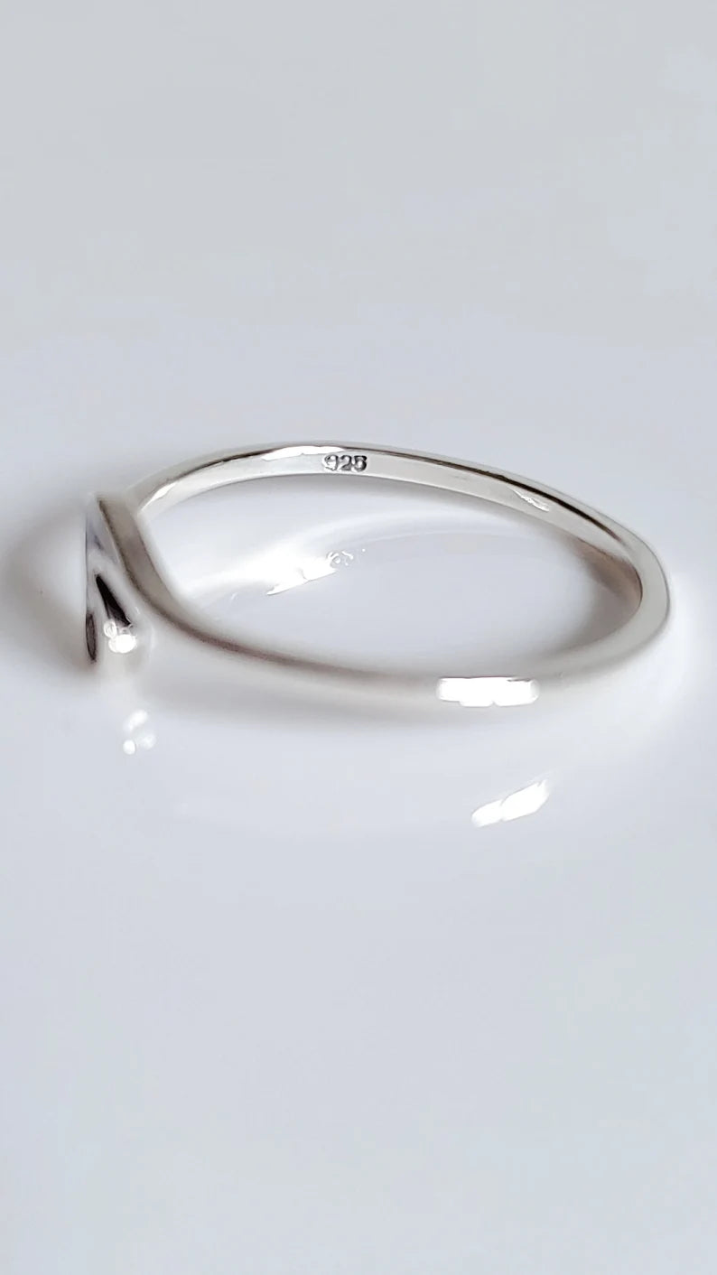 Sterling Silver Dainty Abalone Sterling Silver Ring - view 2