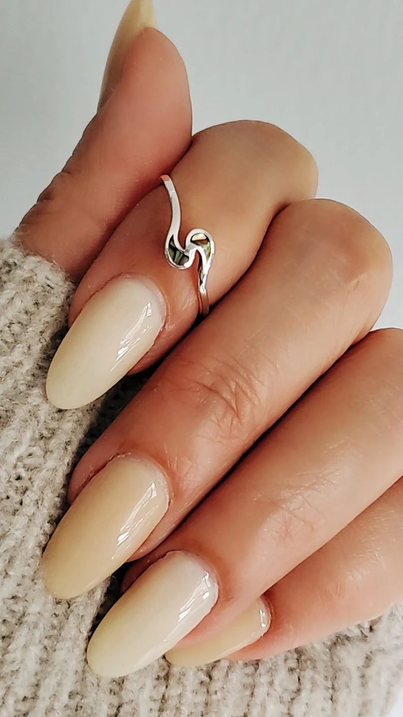 Sterling Silver Dainty Abalone Sterling Silver Ring - view 6