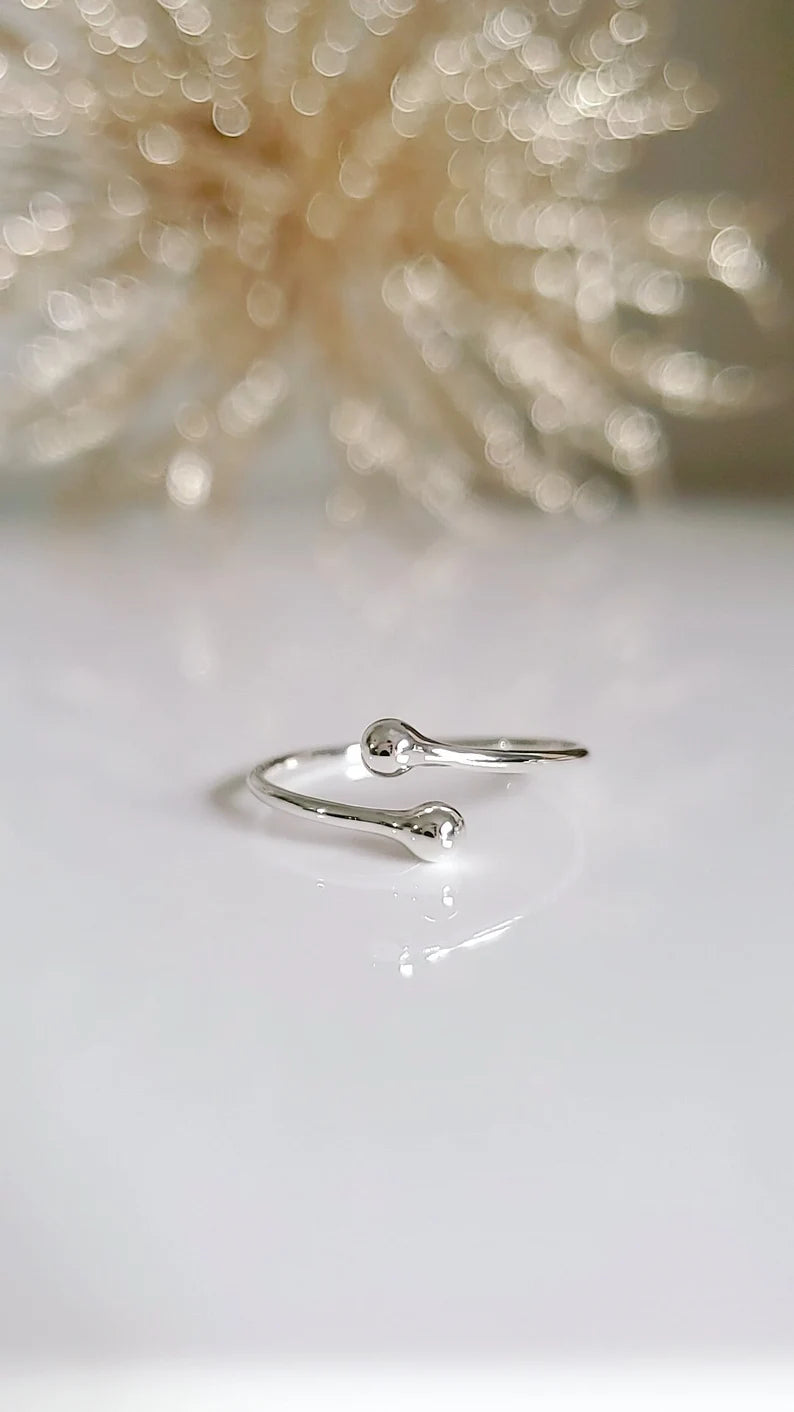 Sterling Silver Dainty Wraparound Ring - view 2