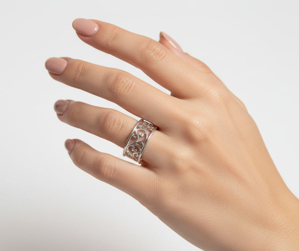 Sterling Silver Vines Ring - view 8
