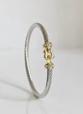 Silver Cable Bangle Bracelet - view 6
