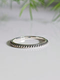 Sterling Silver Bali Beaded Thin Band Ring - view 7