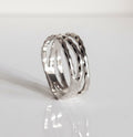 Sterling Silver Hammered Unisex Band Ring - view 6