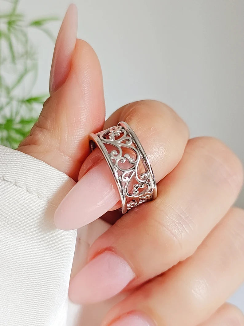 Sterling Silver Vines Ring - view 2