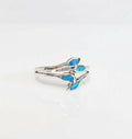 Sterling Silver 925 Blue Opal Leaf Ring - view 3