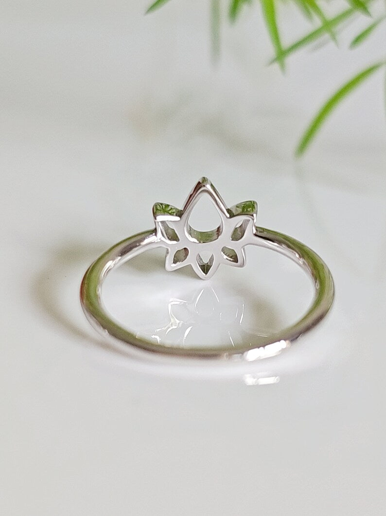 Sterling Silver Lotus Flower Ring - view 8