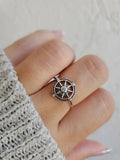 Sterling Silver Nautical Compass Ring - view 3