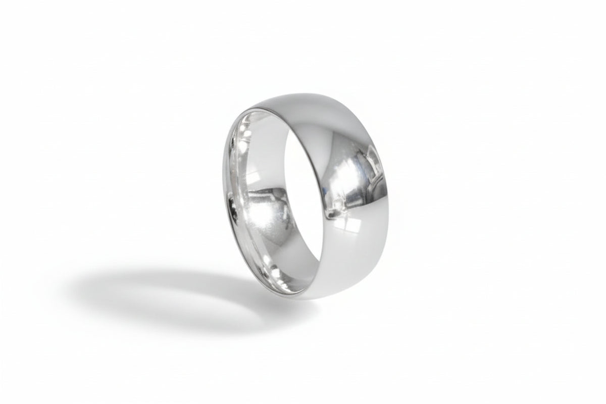 Sterling Silver 925 8mm Band Wide Unisex Ring - view 5