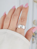 Sterling Silver 925 8mm Band Wide Unisex Ring - view 2