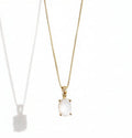 Gold or Sterling Silver Mother of Pearl Pendant Necklace & Chain - view 2