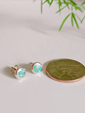 Sterling Silver Dainty Turquoise Stud Earrings - view 6