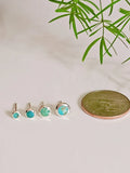 Sterling Silver Dainty Turquoise Stud Earrings - view 2
