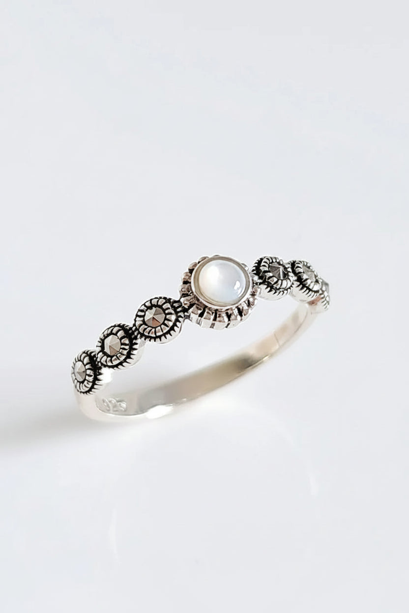 Sterling Silver Marquise Mother of Pearl Ring