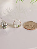 Sterling Silver 925 Natural Mother of Pearl Hoop Earrings - view 4