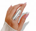 Sterling Silver Hammered Shield Boho Chic Ring