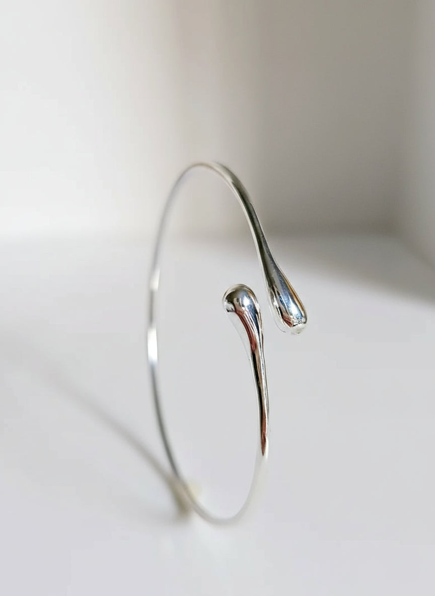 Sterling Silver 925 Waterdrop Bangle Bracelet - view 4