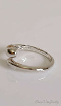 Sterling Silver Water Drop Adjustable Ring - view 2