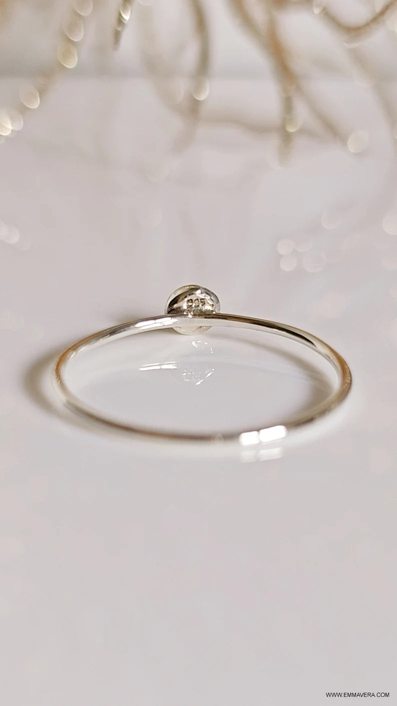 Dainty Black Onyx Sterling Silver Ring - view 5