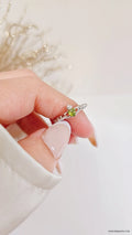 Sterling Silver Dainty Claddagh Peridot Ring - view 5