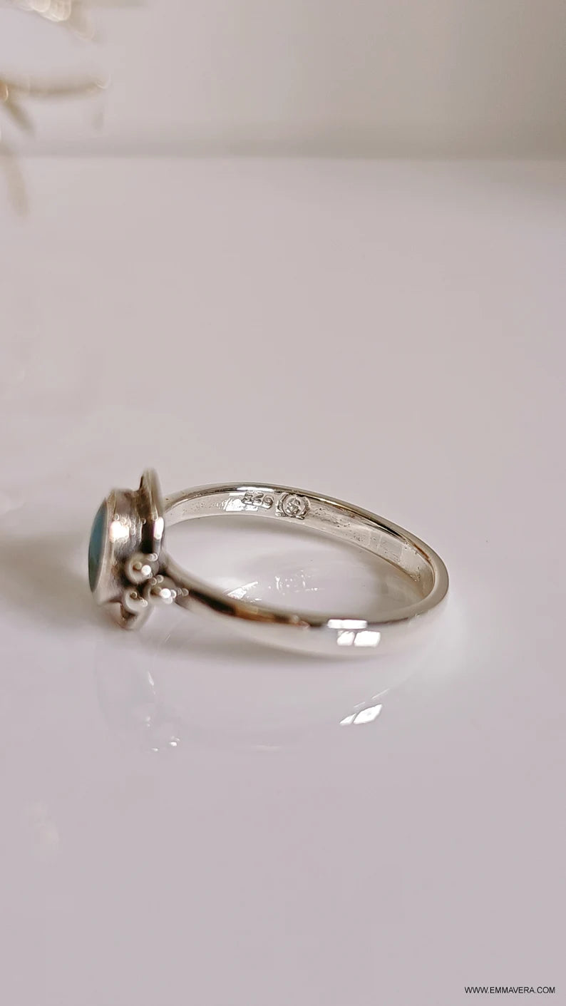 Sterling Silver 925 Genuine Bali Turquoise Ring - view 3