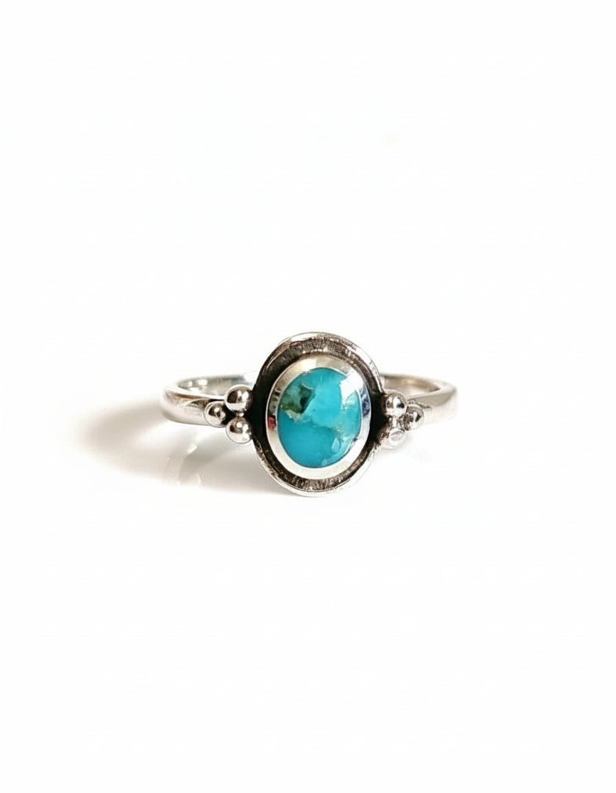 Sterling Silver 925 Genuine Bali Turquoise Ring