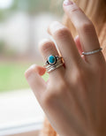 Sterling Silver 925 Genuine Bali Turquoise Ring - view 2
