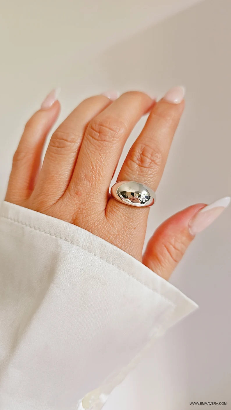 Sterling Silver 925 Dome Ring - view 3