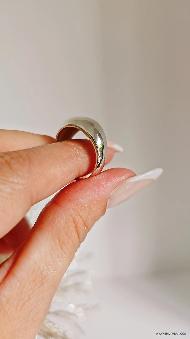 Sterling Silver 925 Dome Ring - view 5
