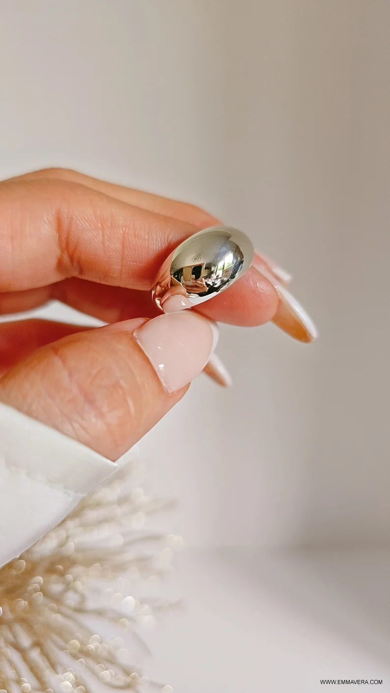 Sterling Silver 925 Dome Ring - view 7