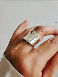 Sterling Silver Solid Bold Concave Ring - view 4