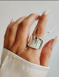 Sterling Silver Solid Bold Concave Ring - view 7