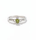 Sterling Silver Dainty Claddagh Peridot Ring