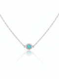 Sterling Silver Larimar Halo Pendant Necklace