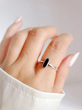 Dainty Onyx Sterling Silver Ring - view 5