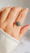 Sterling Silver 925 Turquoise Mandala Minimalist Ring - view 8