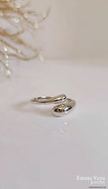 Sterling Silver Water Drop Adjustable Ring - view 4